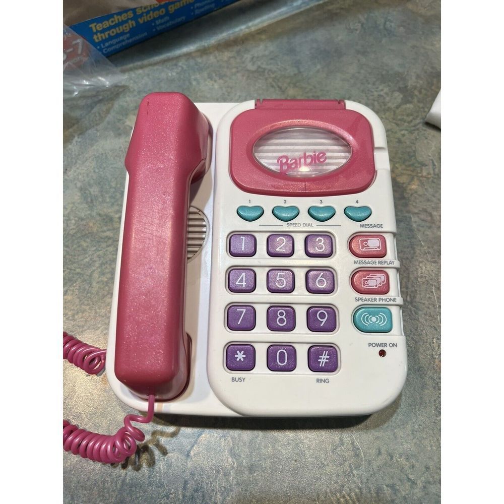 VTG 1996 Mattel Barbie Super Talking Phone Answering Machine Tested